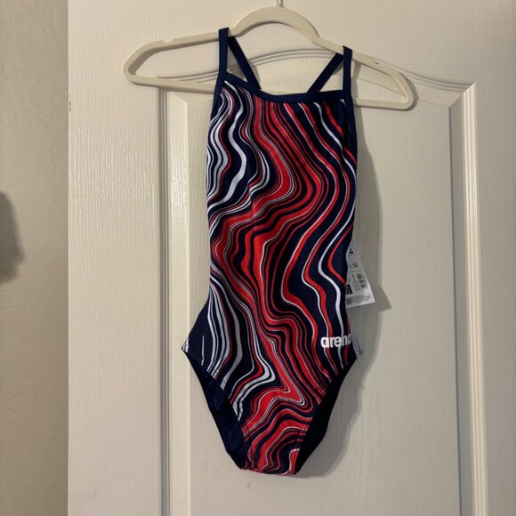 NWT ARENA Women's Standard Performance Marbled Sports Swimsuit SZ 30 - Picture 7 of 9